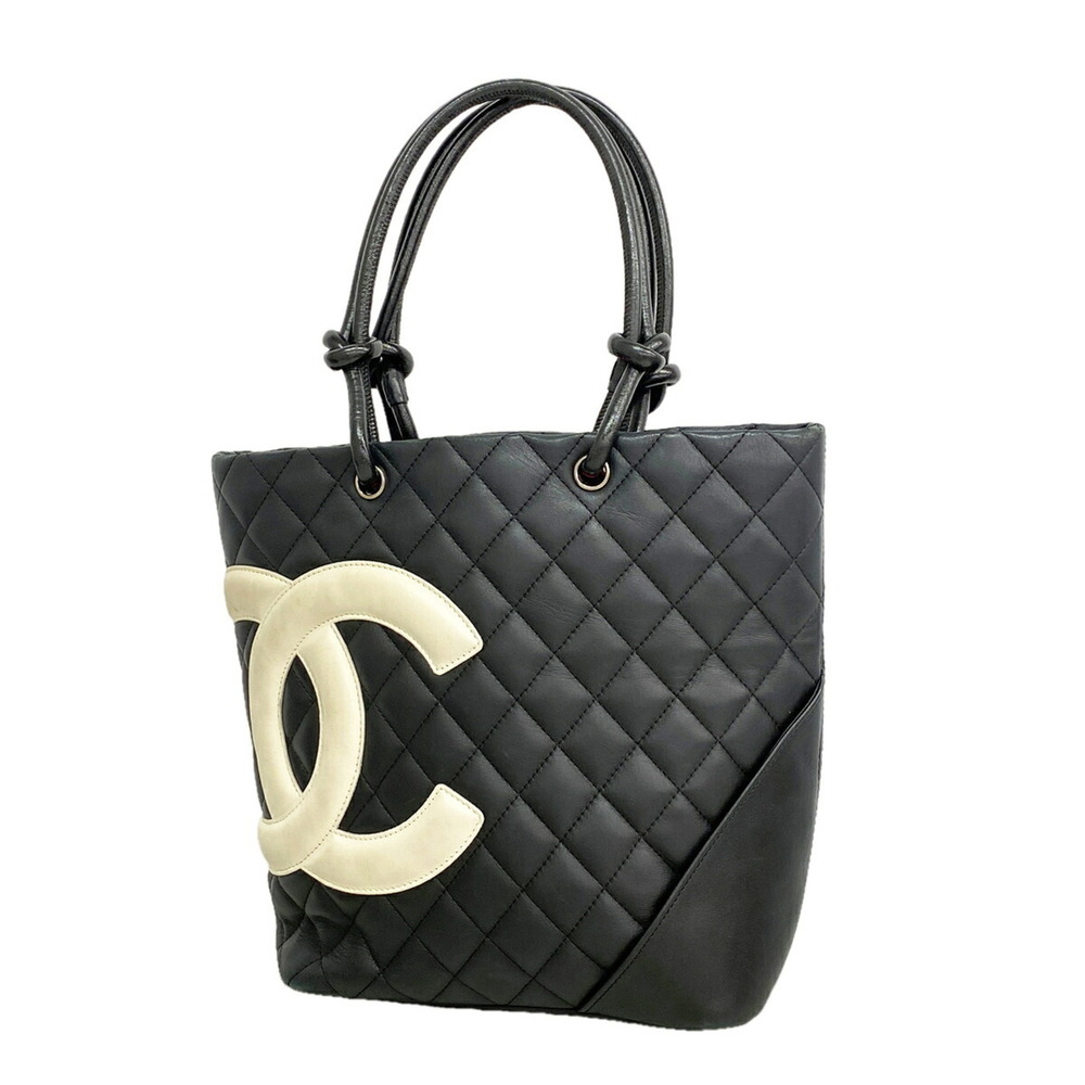 Chanel Cambon Lambskin Tote Bag, Black, Women's